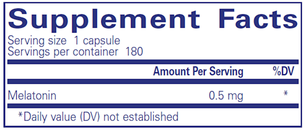 Melatonin, 0.5 mg, 180 Capsules , Brand_Pure Encapsulations caps Emersons
