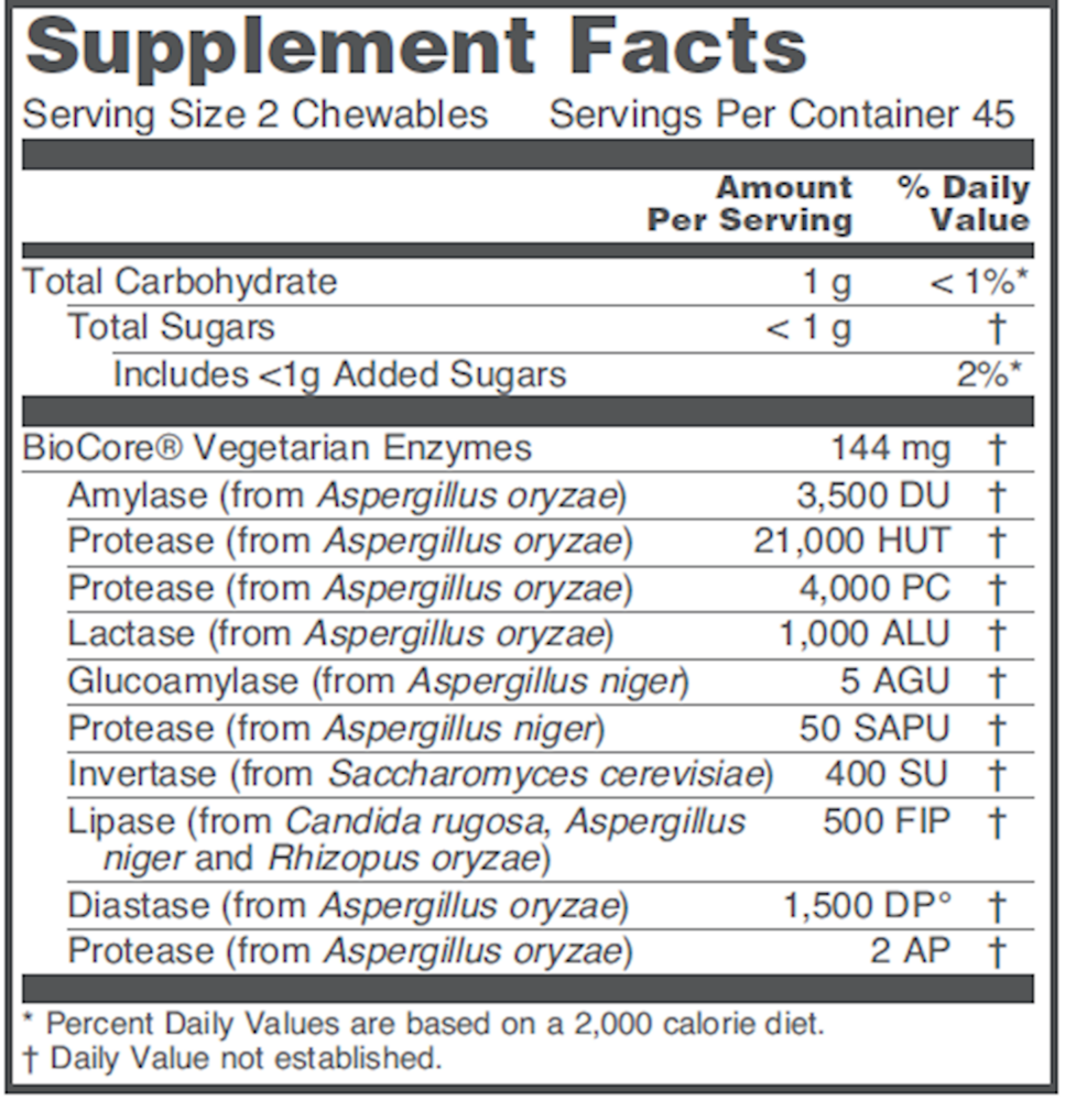 ProtoZymes Chewable, 90 Chewables , Brand_Protocol for Life Balance chewables Form_Chewables Requires Consultation Size_90 Chewables