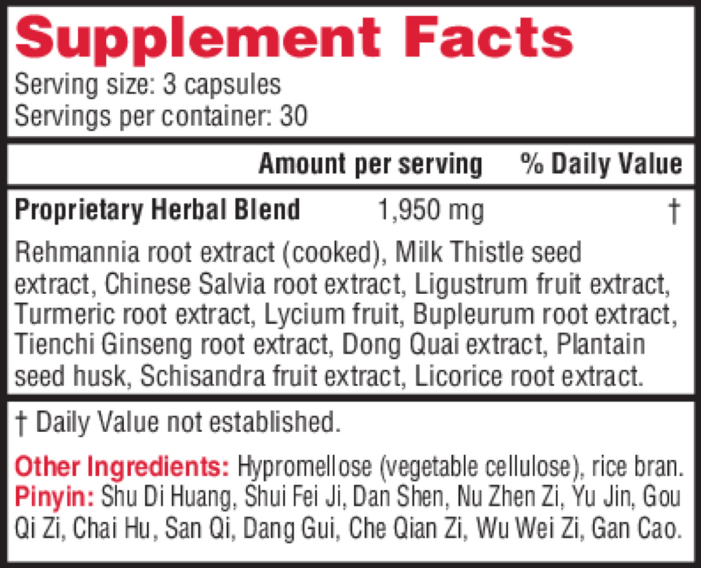 Rehmannia & Milk Thistle (formerly Ecliptex), 90 Capsules