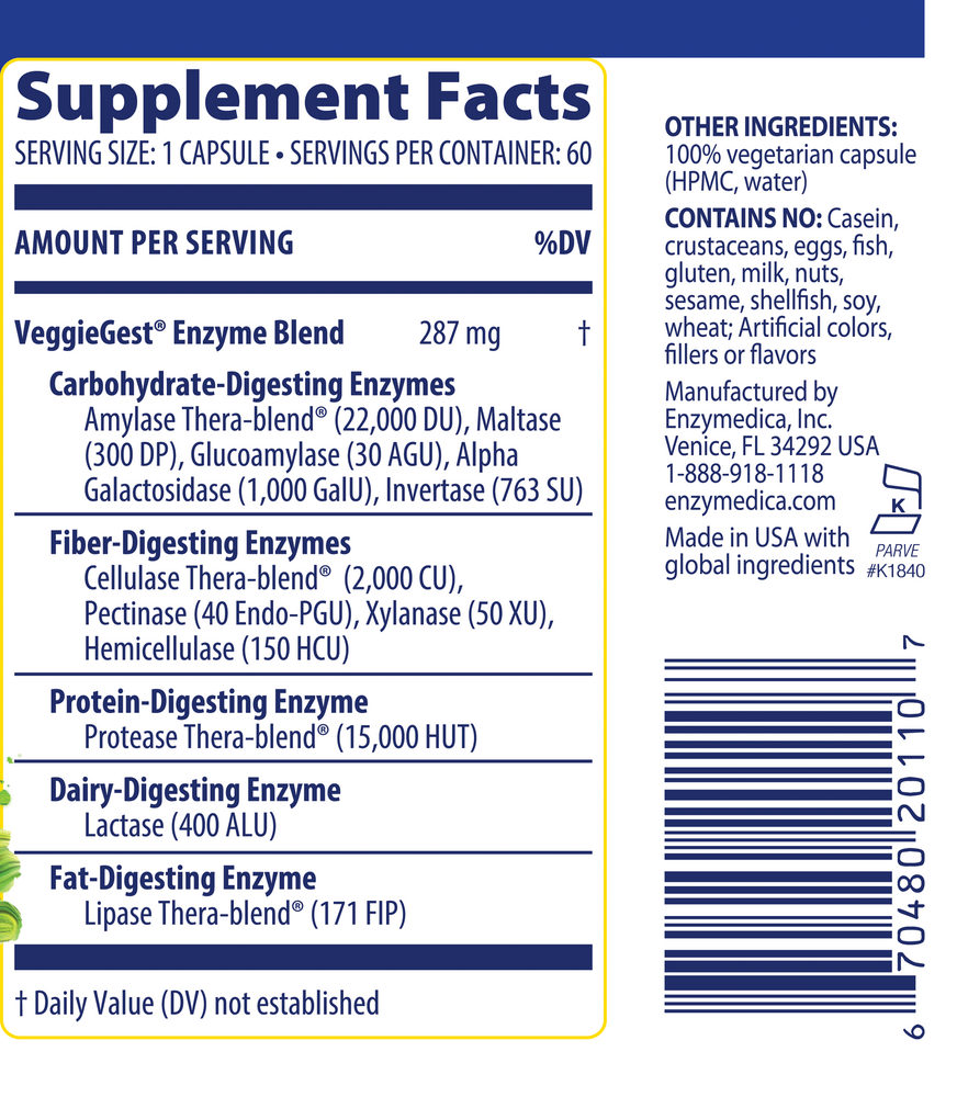 VeggieGest, 60 Capsules