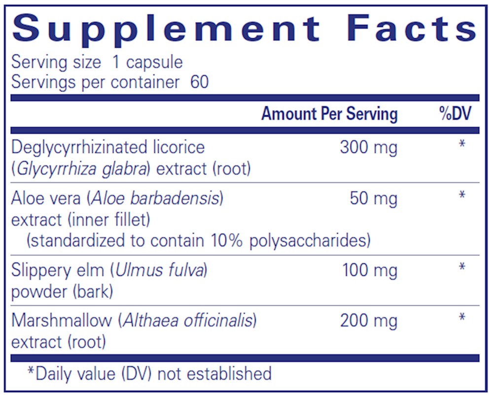 DGL Plus, 60 Capsules , Brand_Pure Encapsulations Form_Capsules Requires Consultation Size_60 Capsules