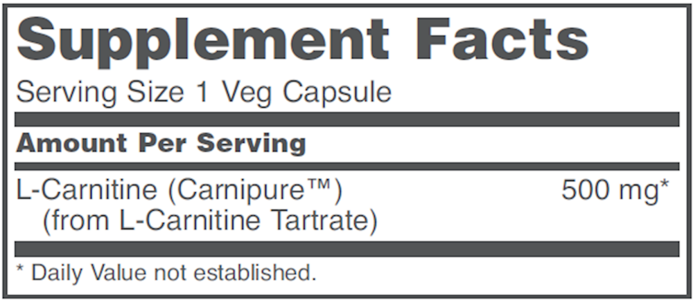 L-Carnitine 500mg, 60 Capsules , Brand_Protocol for Life Balance capsules Form_Capsules Requires Consultation Size_60 Capsules