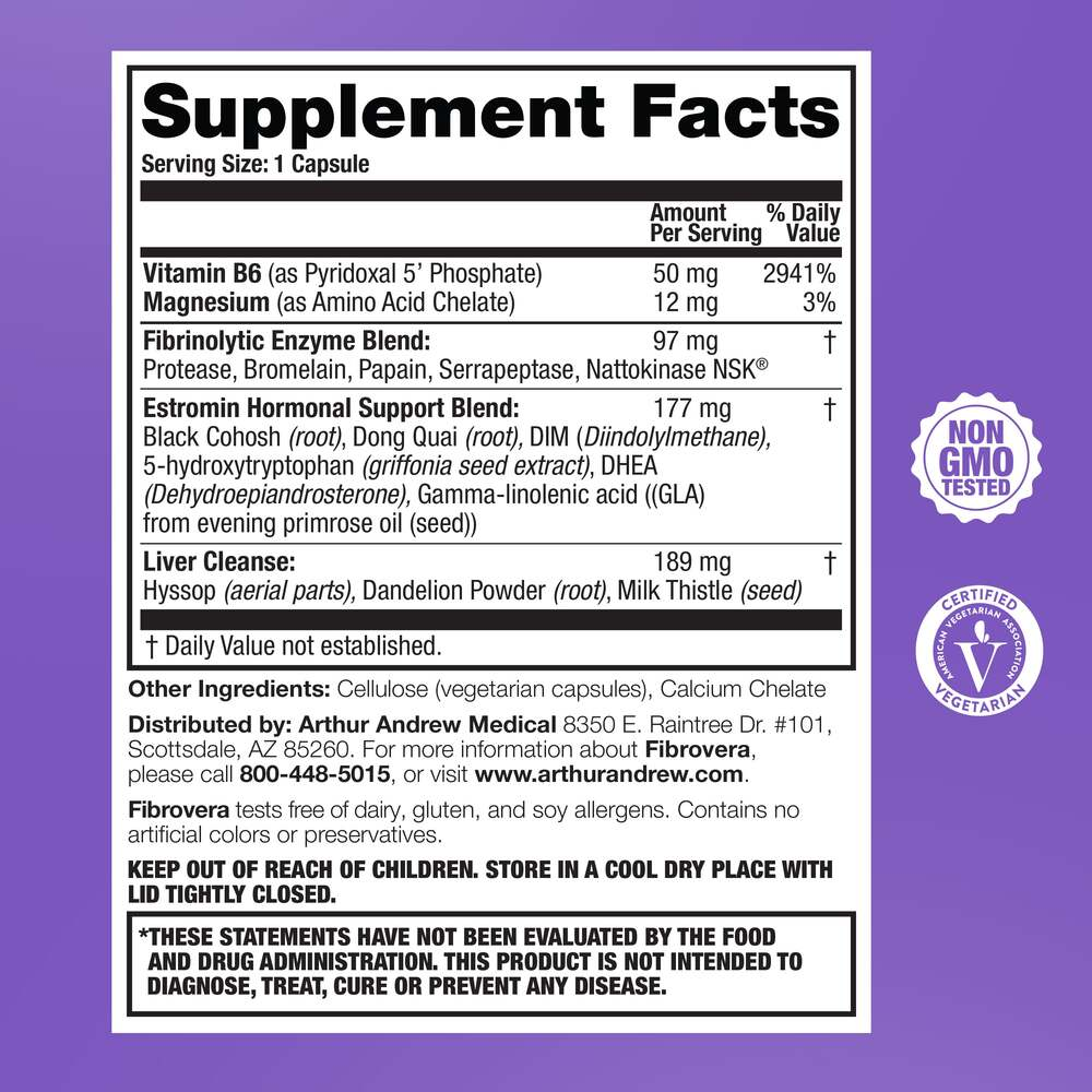 Arthur Andrew Medical FibroVera - supplement facts