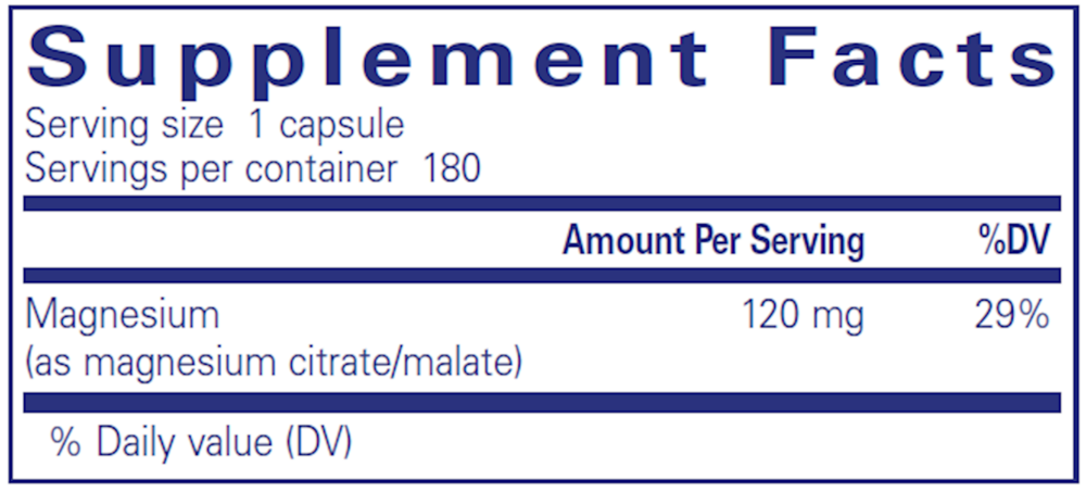 Magnesium(Citrate/Malate), 180 Capsules , Brand_Pure Encapsulations caps Emersons