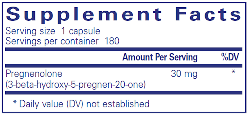 Pregnenolone 30mg, 180 Capsules , Brand_Pure Encapsulations Form_Capsules Requires Consultation Size_180 Capsules