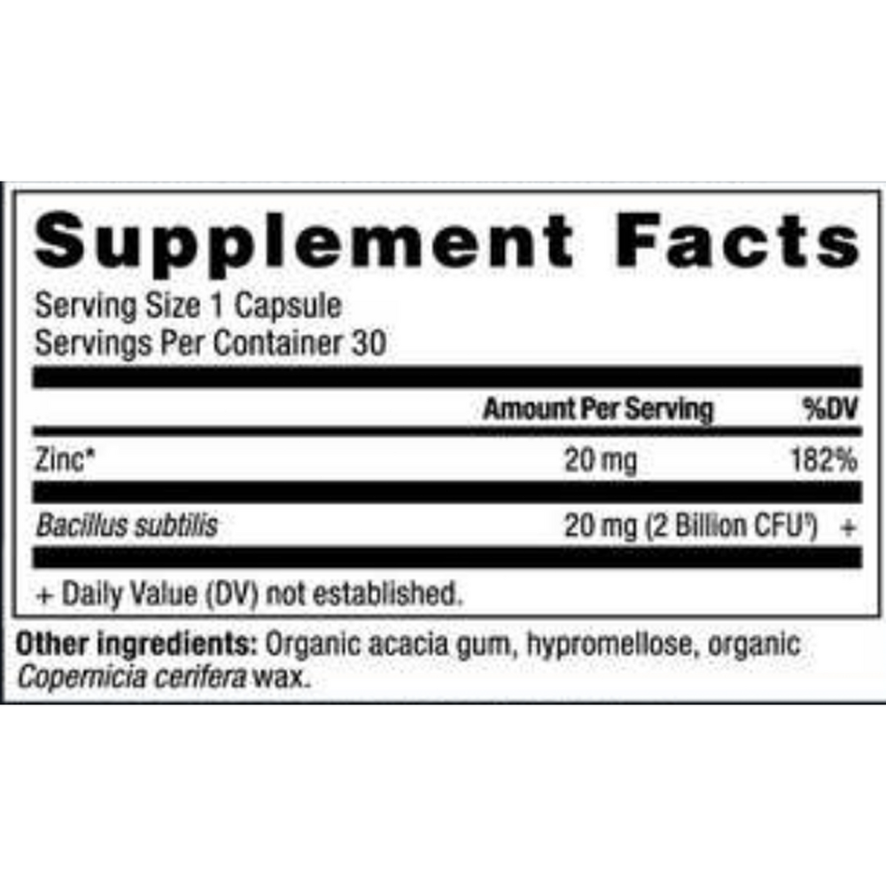 Ancient Nutrition Zinc + Probiotics - supplement facts