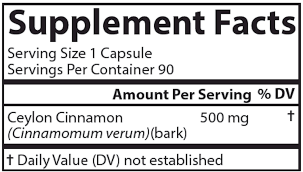 Ceylon Cinnamon, 90 Capsules