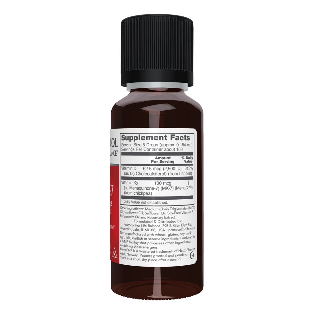Liquid Vitamin D3 & MK-7, 30 Milliliters , Brand_Protocol for Life Balance Form_Liquid liquid Requires Consultation Size_30 Milliliters