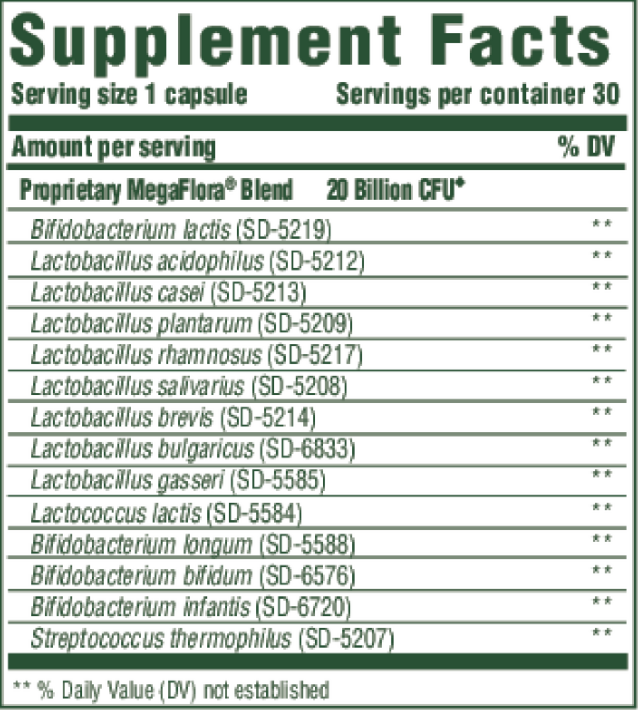 MegaFlora® Probiotic, 30 Capsules