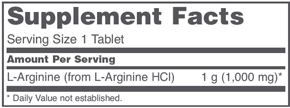 Arginine 1000mg, 120 Tablets , Brand_Protocol for Life Balance Form_Tablets Requires Consultation Size_120 Tablets tablets