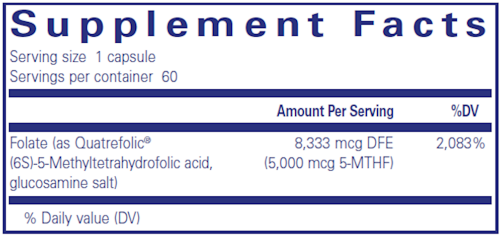 Folate 5000, 60 Capsules , Brand_Pure Encapsulations caps Emersons