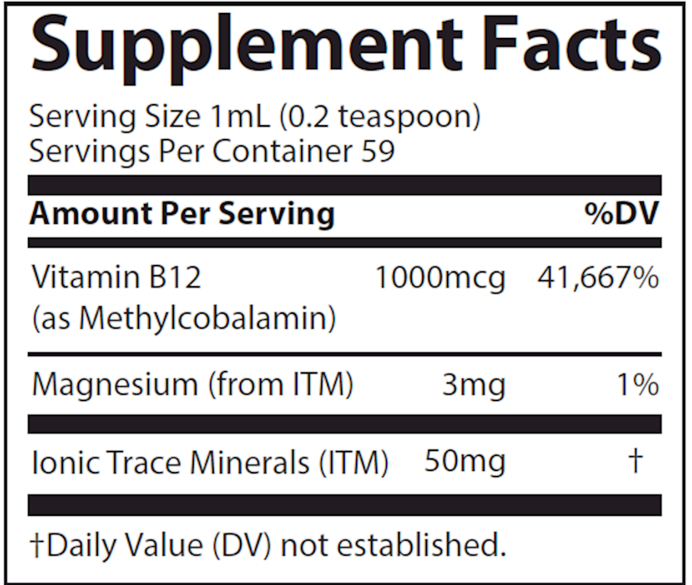 Liquid Ionic B12 - 1,000mcg, 59 mL Liquid
