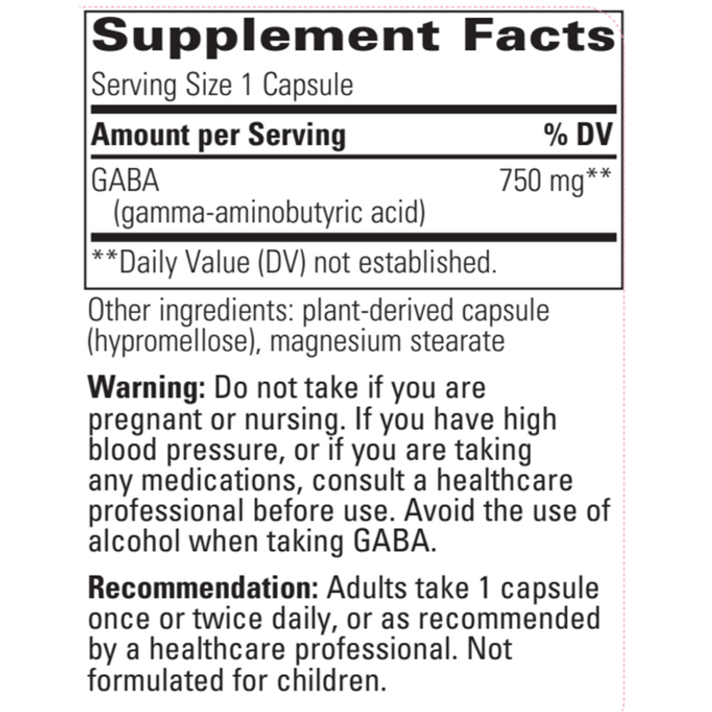 GABA 750mg, 60 Capsules