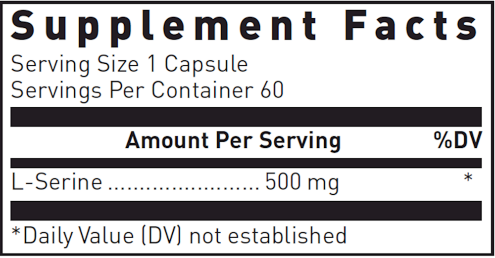 L-Serine 500mg, 60 Capsules