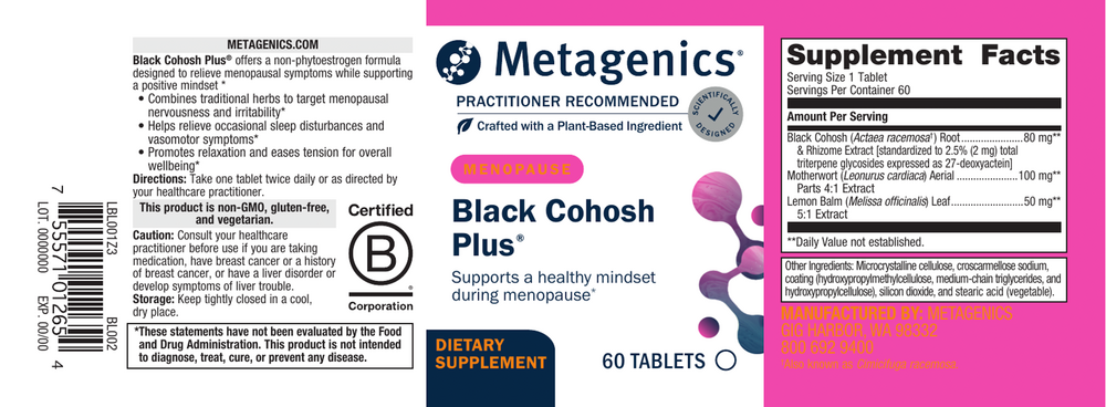 Black Cohosh Plus®, 60 Tablets , Emersons Emersons-Alt Form_Tablets tabs