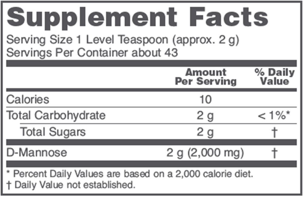 D-Mannose Powder, 3 Oz (85 g) Powder , Brand_Protocol for Life Balance Form_Powder powder Requires Consultation Size_3 Oz Size_85 Grams