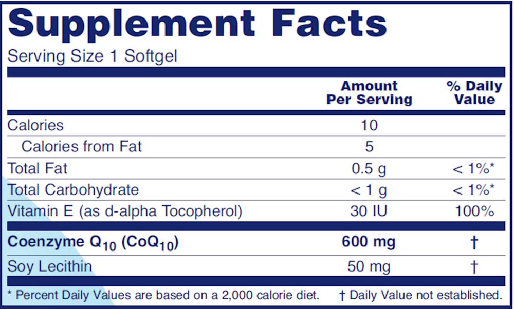 CoQ10 600mg, 60 Softgels , Brand_Protocol for Life Balance Form_Softgels Requires Consultation Size_60 Softgels softgels