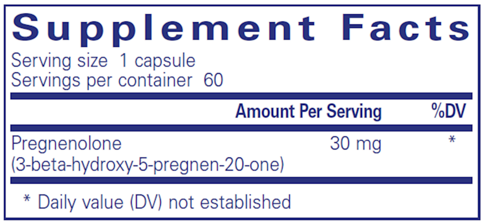 Pregnenolone 30mg, 60 Capsules , Brand_Pure Encapsulations Form_Capsules Requires Consultation Size_60 Capsules