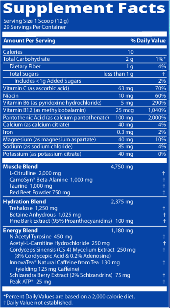Driven™ Pre Workout Strawberry Kiwi Flavored, 350 Grams