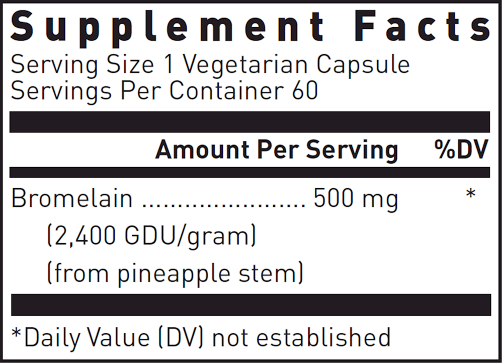 Bromelain 500mg, 60 Capsules