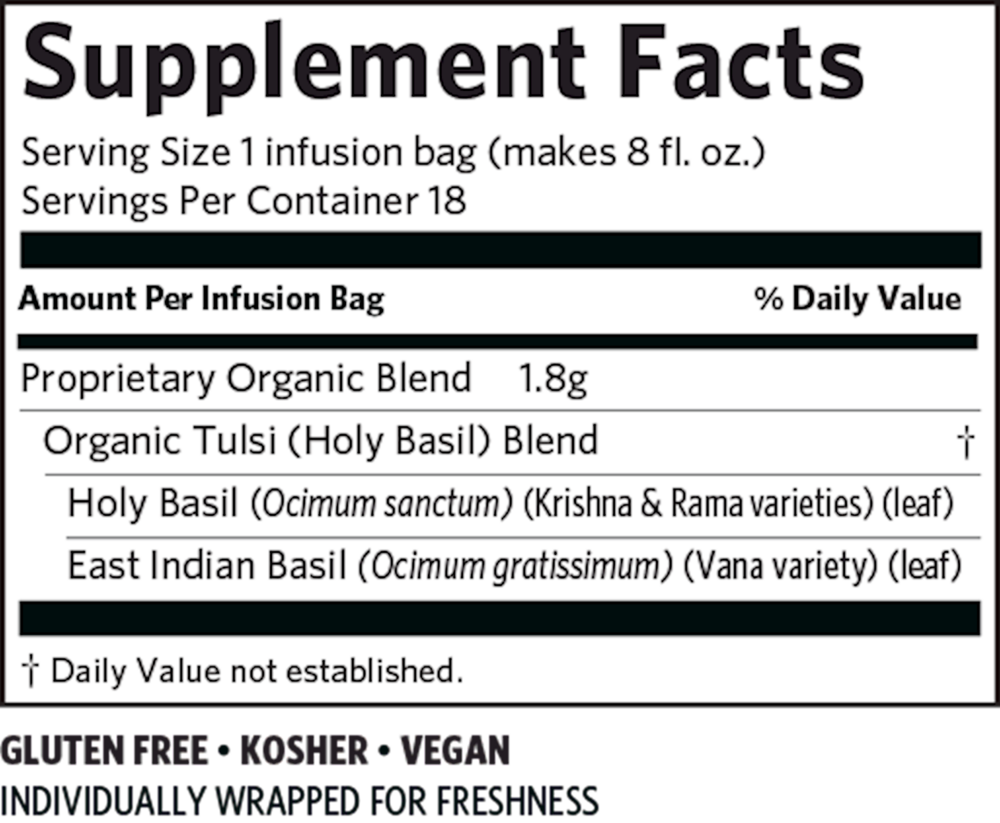 Original Tulsi, 1.14 Ounce (32.4 g) 18 Tea Bags , Ayurveda Brand_Organic India Form_Tea Bags Size_18 Count