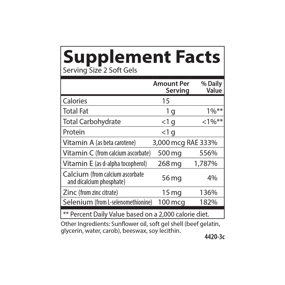 ACES + Zn® with Vitamins A + C + E + Selenium and Zinc, 60 Softgels