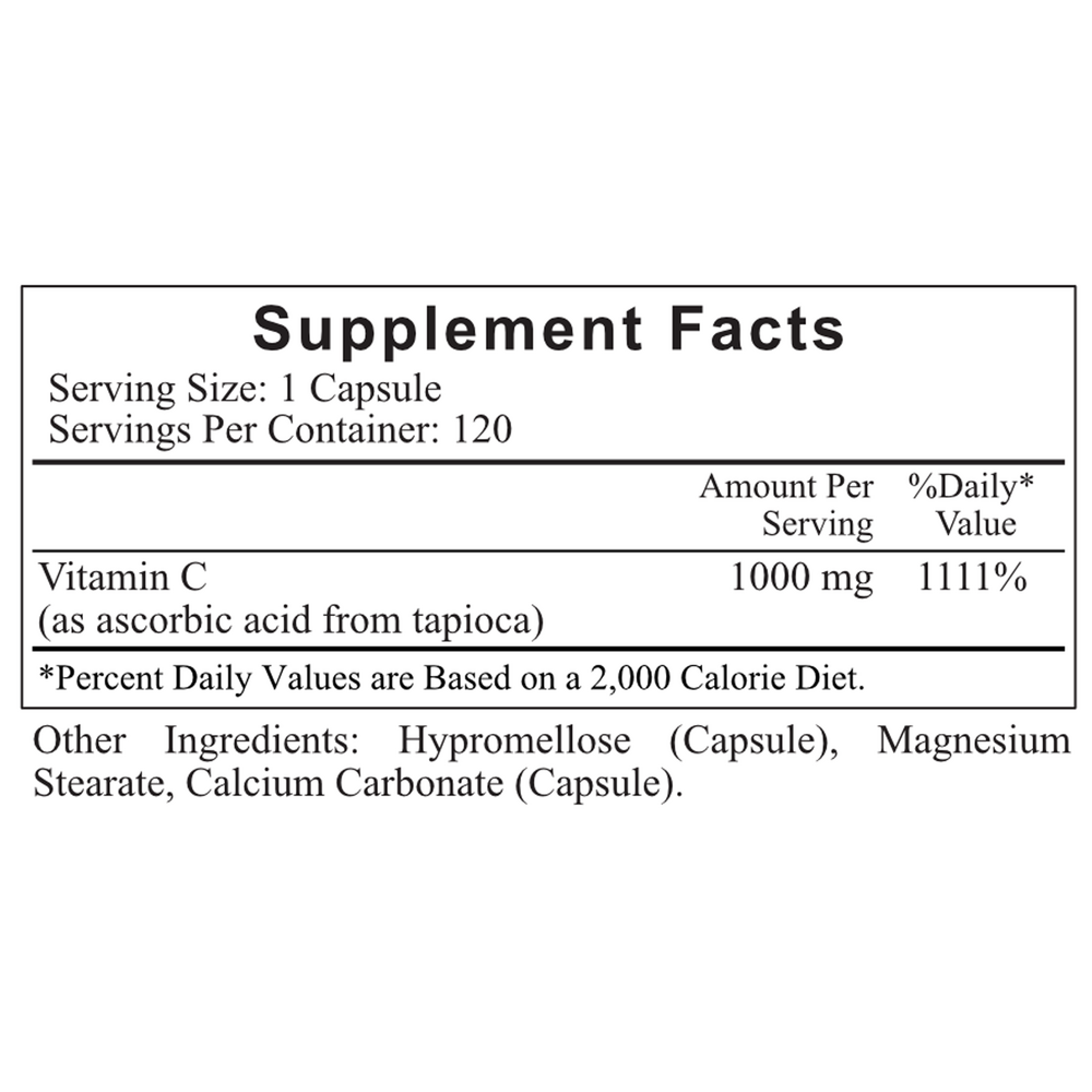 Vitamin C-1000 (non-corn), 120 Capsules