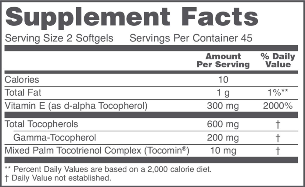 Gamma E Toco Complex, 90 Softgel Capsules