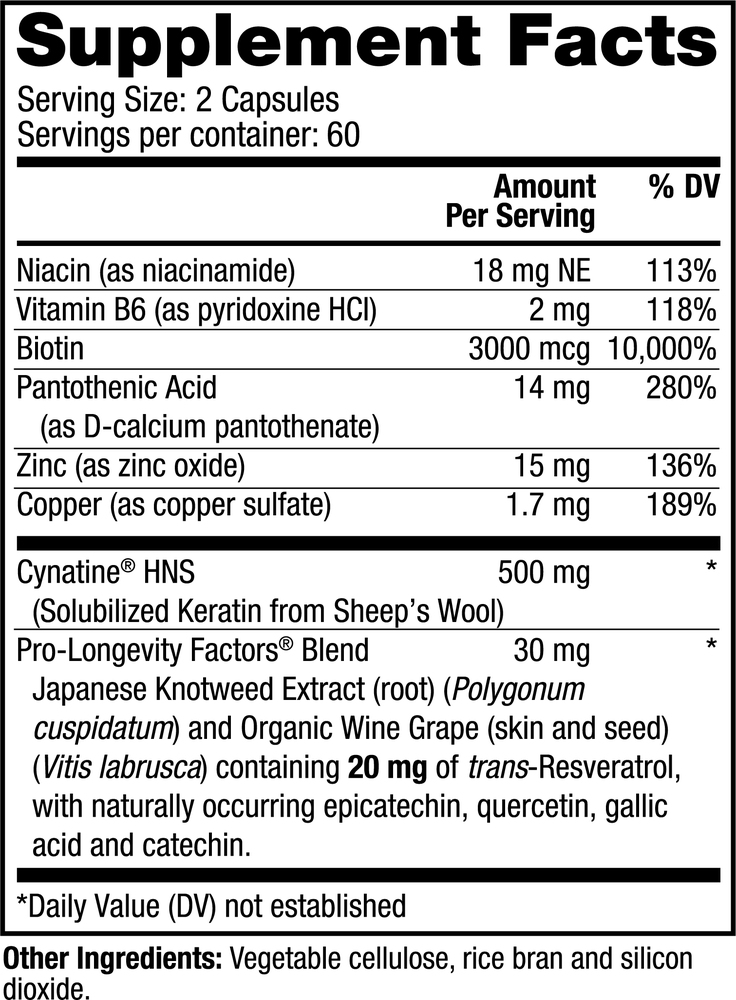 Keratin Hair Booster, 120 Capsules