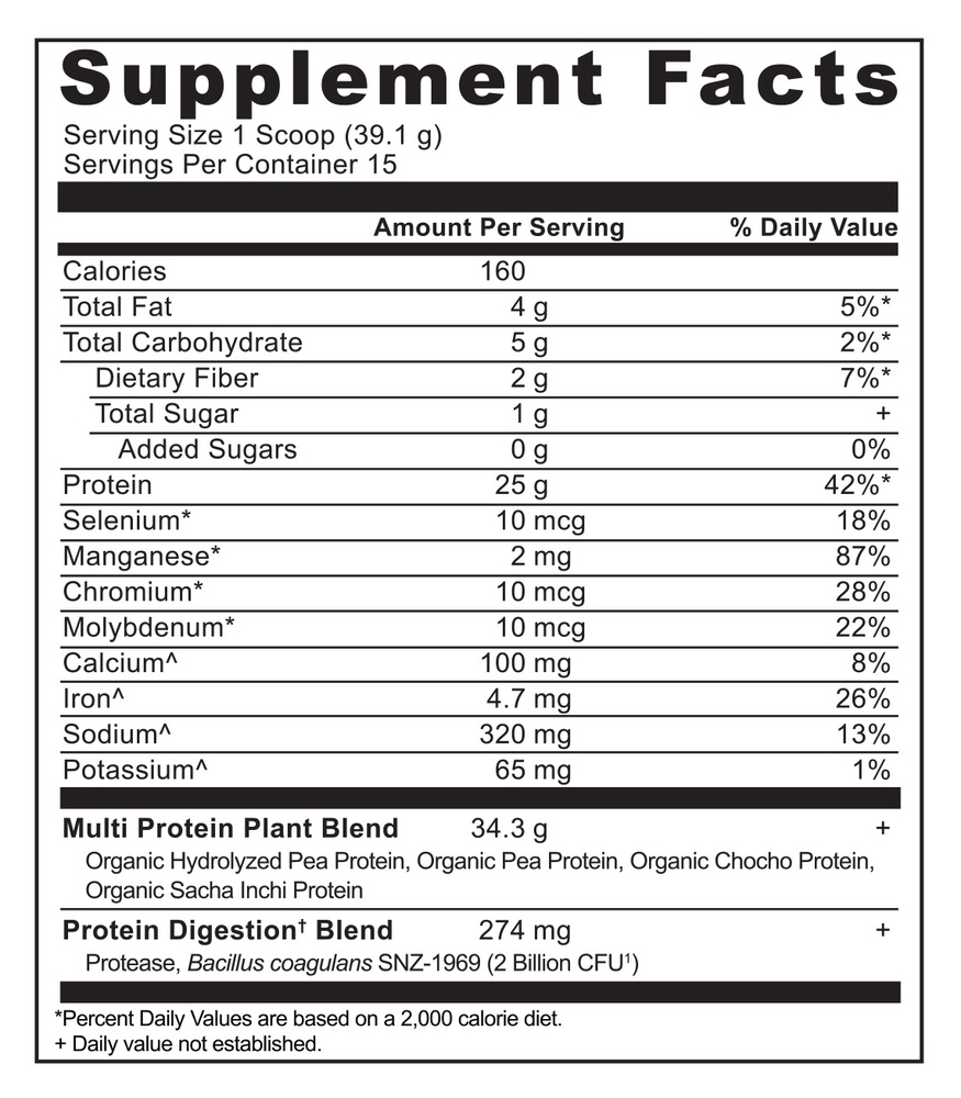 Ancient Nutrition Multi Protein (Plant) - Milk Chocolate - supplement facts