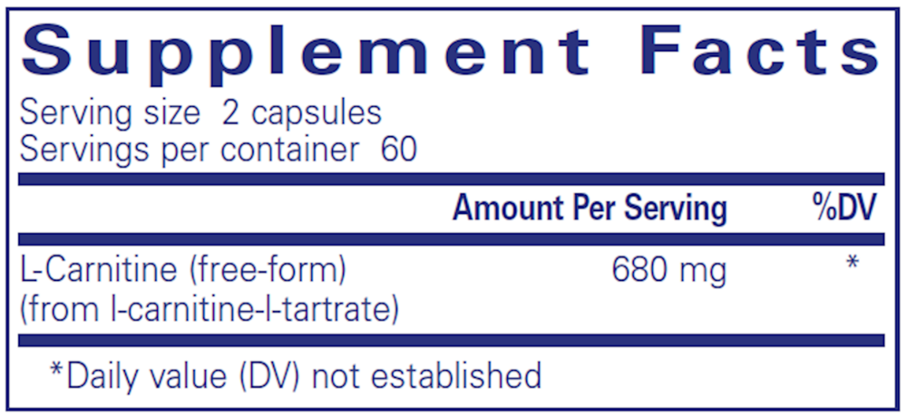 l-Carnitine, 120 Capsules , Brand_Pure Encapsulations caps Emersons