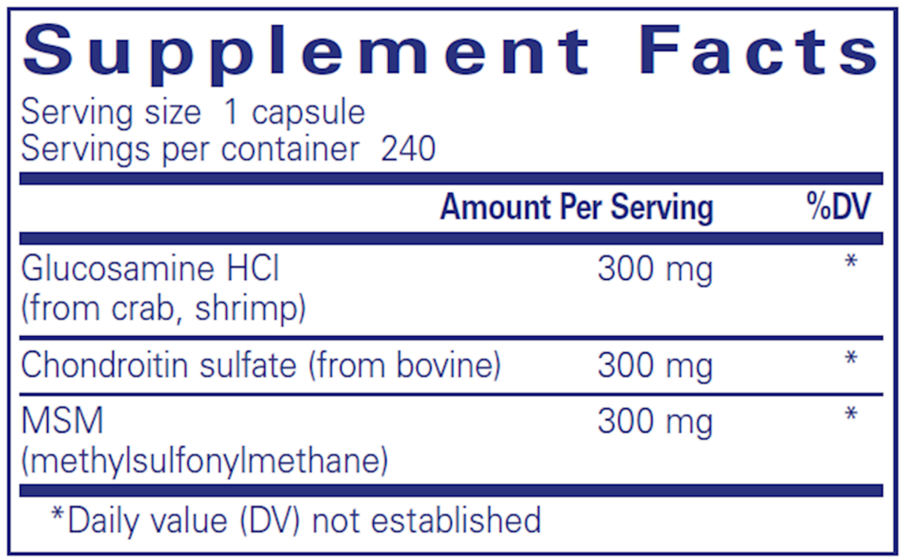 Glucosamine Chondroitin with MSM, 240 Capsules , Brand_Pure Encapsulations caps Emersons Form_Capsules Requires Consultation Size_240 Capsules