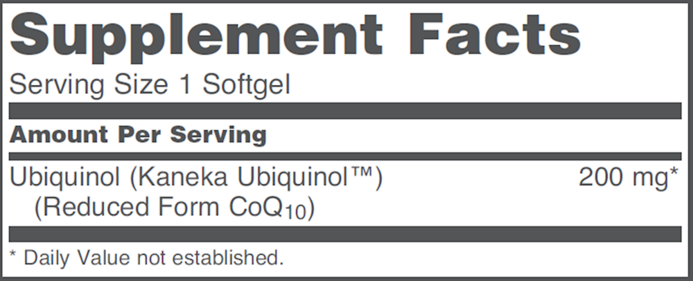 Ubiquinol 200mg, 60 Softgels , Brand_Protocol for Life Balance Form_Softgels Requires Consultation Size_60 Softgels softgels