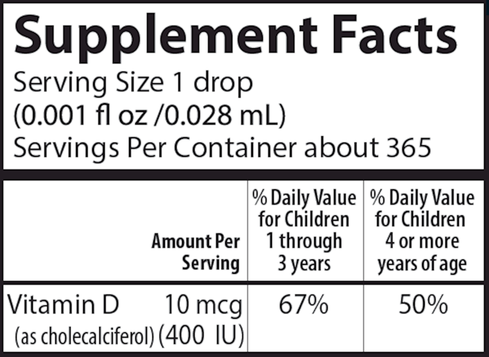 Kid's Super Daily D3, 400 IU, 365 drops, 0.35 Fl Oz (10.3 mL) Liquid