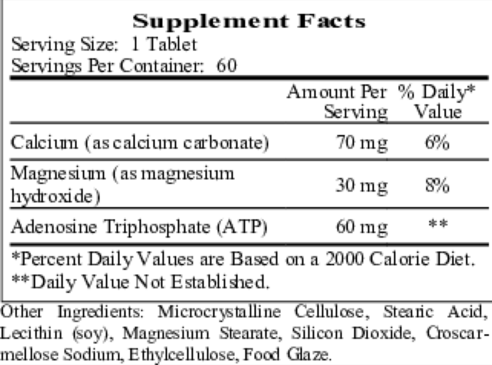Liposomal Magnesium ATP (Mg30mg ATP60mg), 60 Tablets