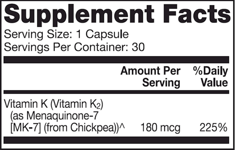Vitamin K2, 30 Capsules
