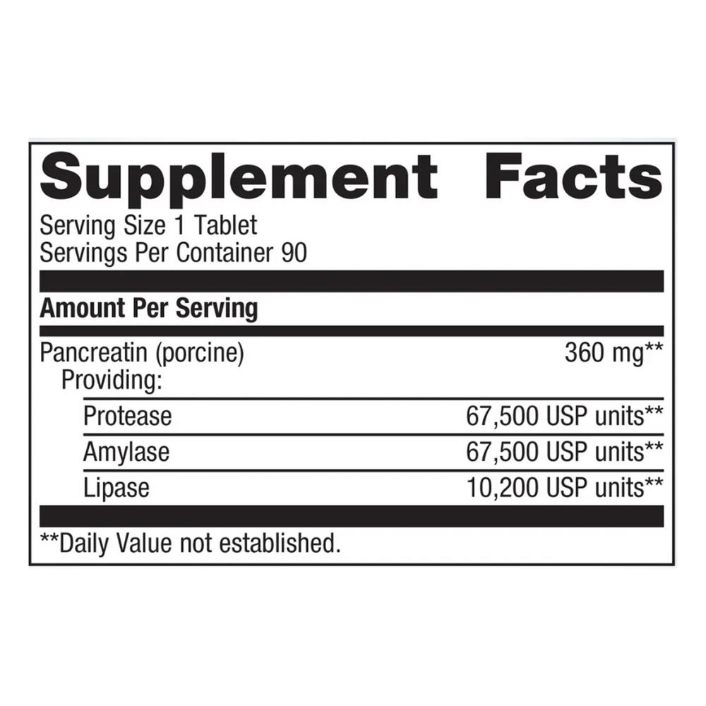 SpectraZyme® Pan 9x, 90 Tablets , Emersons Form_Tablets tabs