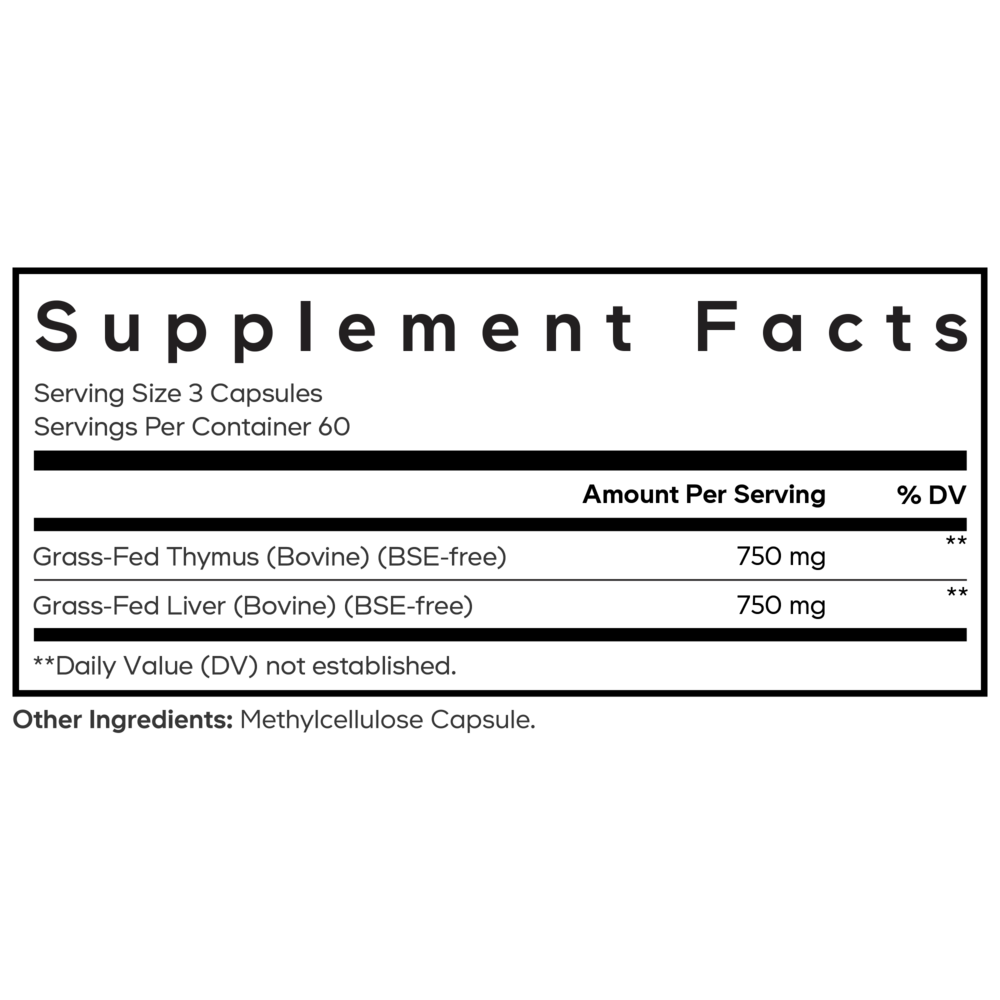 Grass-Fed Beef Thymus, 180 Capsules