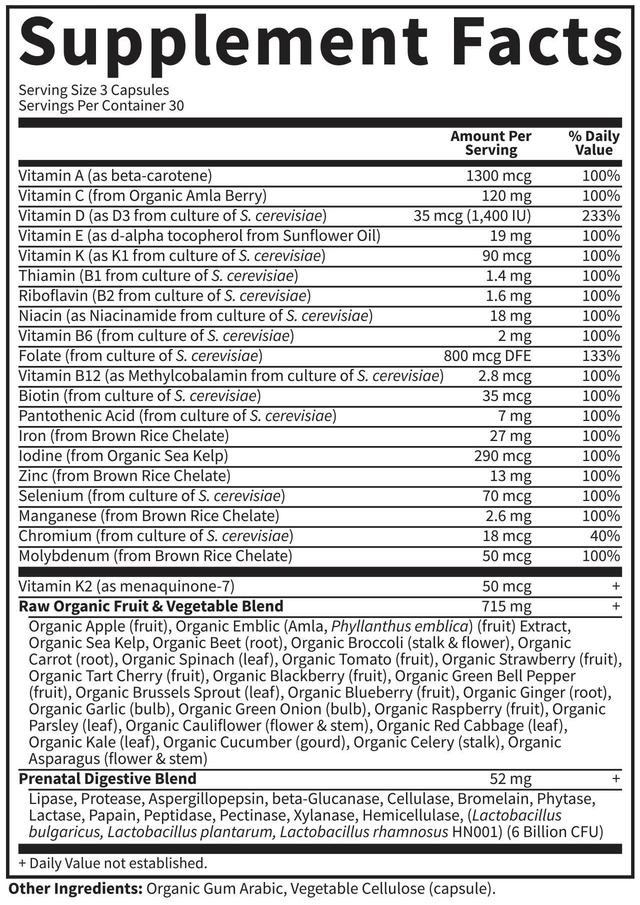 Vitamin Code®️ Raw Prenatal™, 90 Vegetarian Capsules