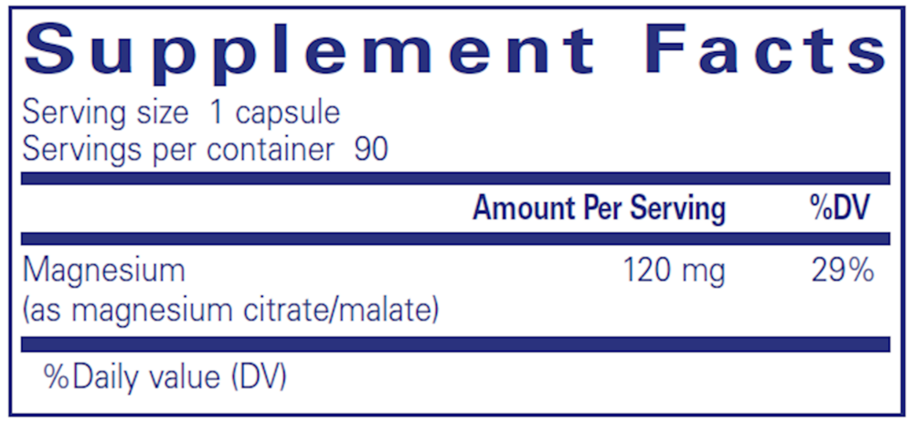 Magnesium (citrate/malate) - 90 Capsules , Pure Encapsulations