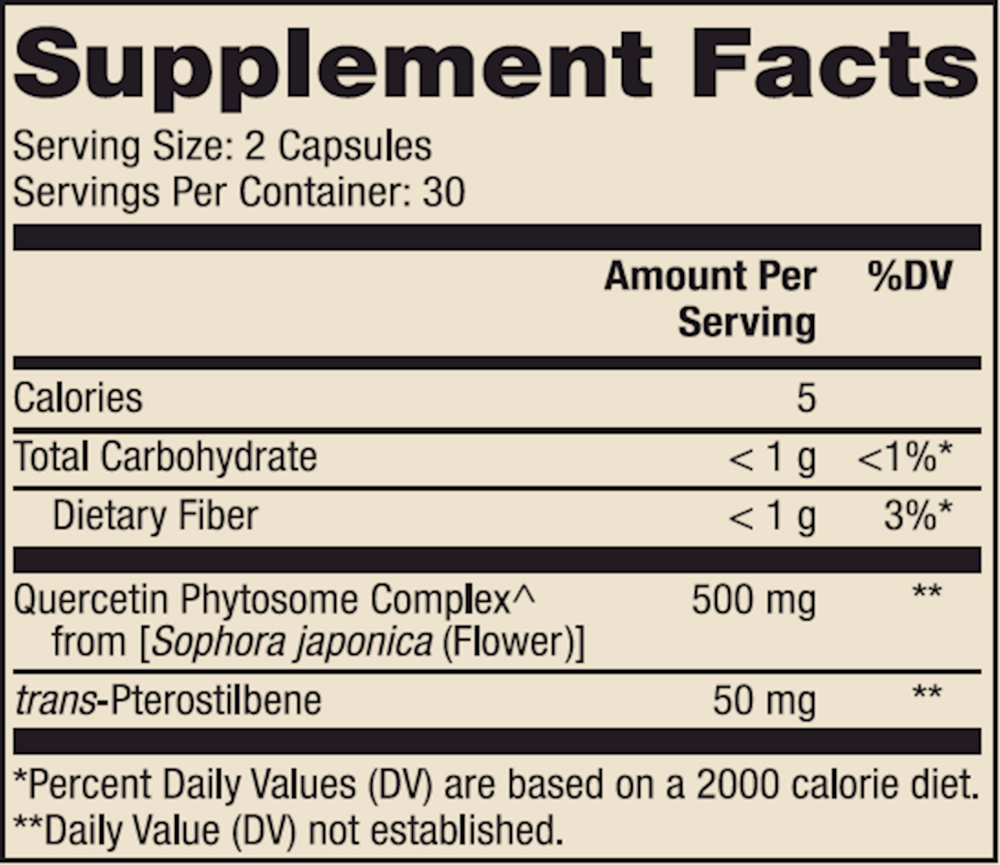 Quercetin and Pterostilbene Advanced, 60 Capsules