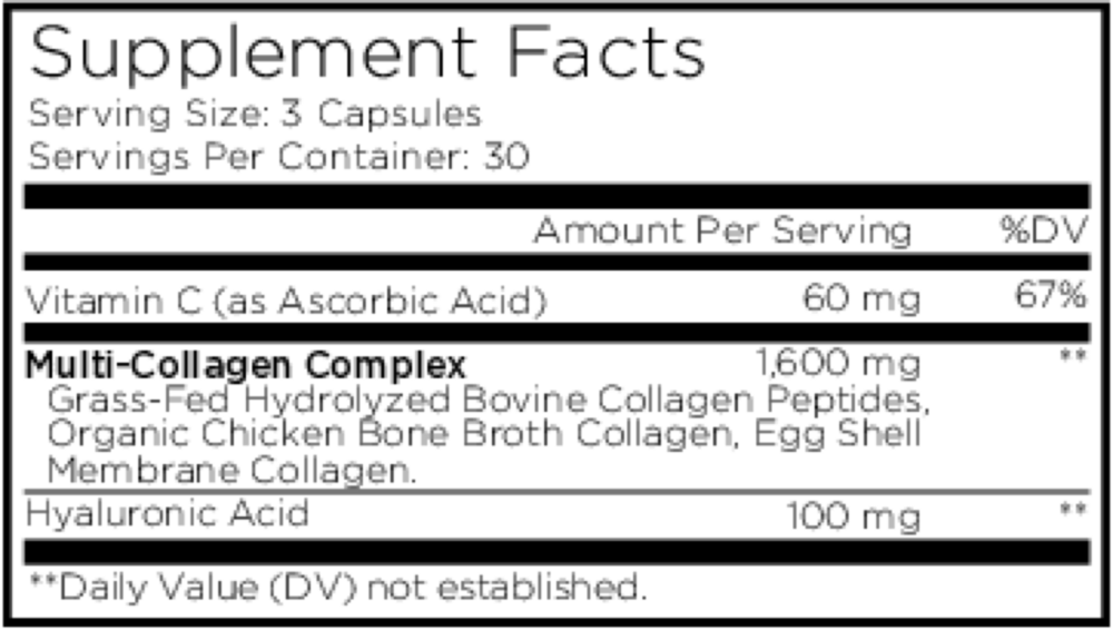 Amen Collagen 5 Types — supplement facts