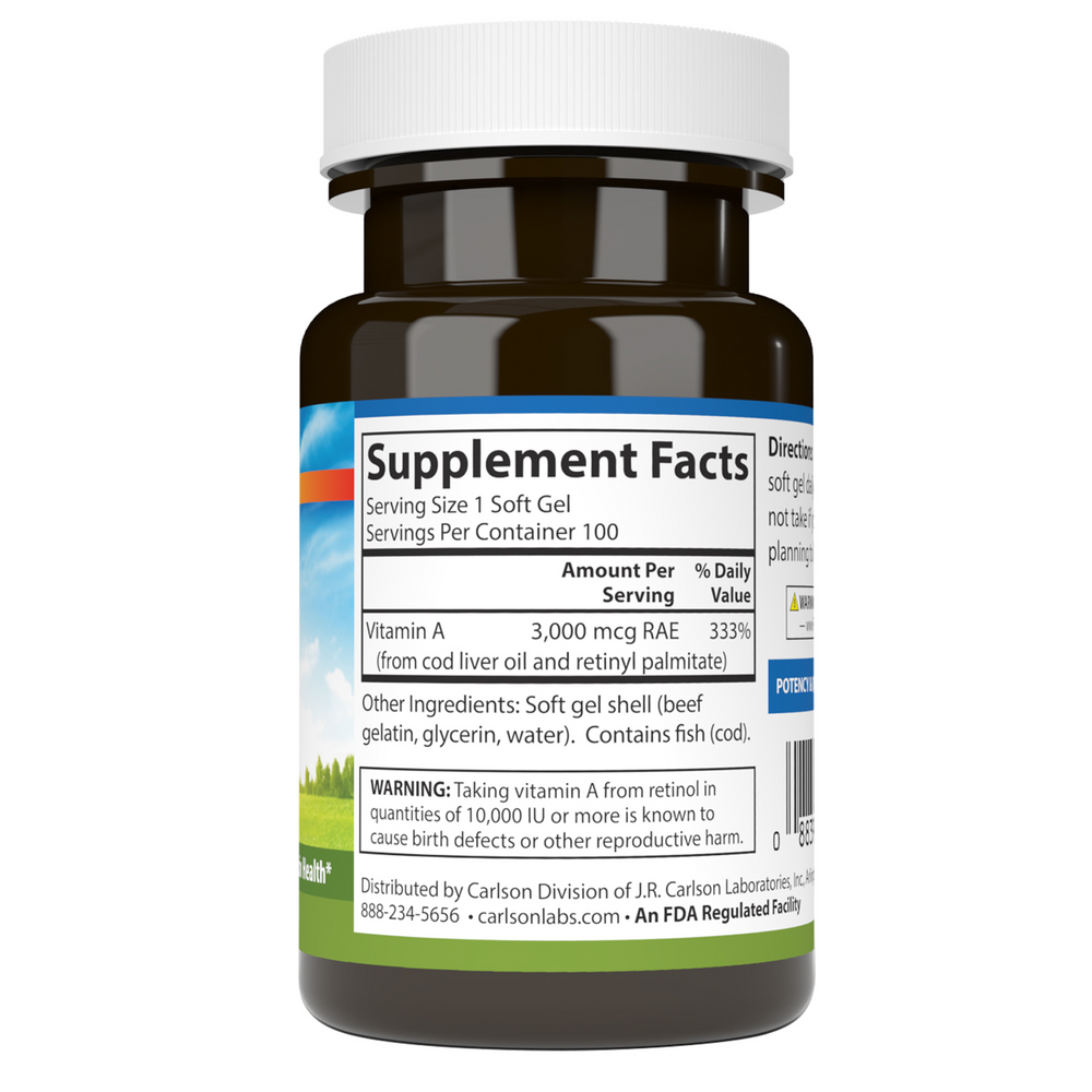 Vitamin A 10,000IU, 100 Softgels