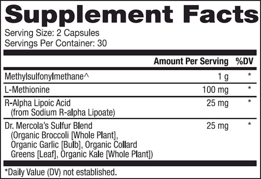 MSM with Organic Sulfer Complex, 60 Capsules