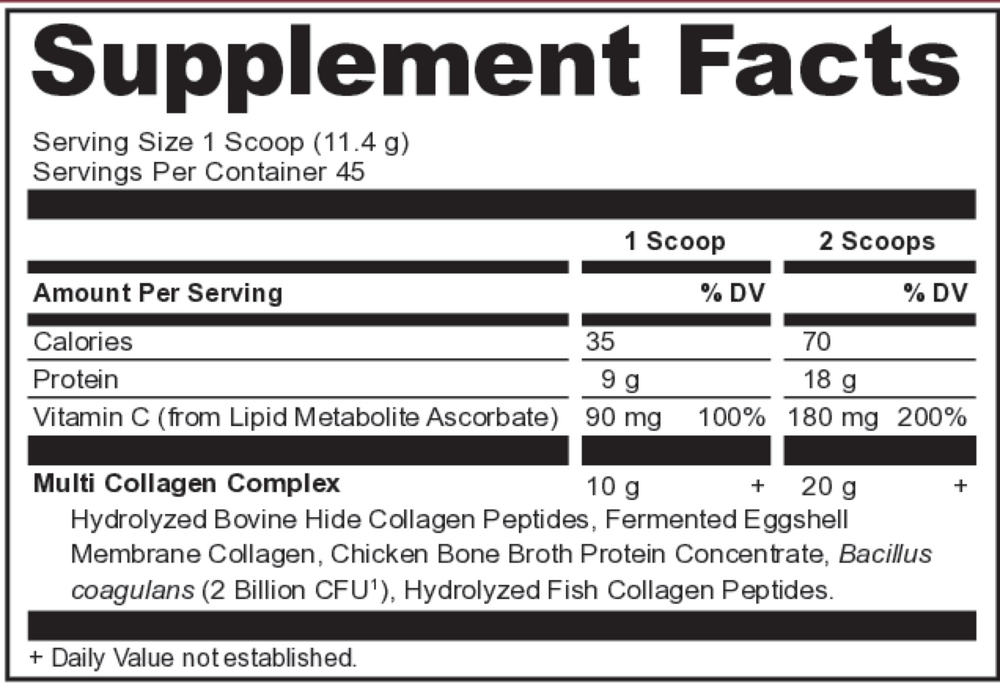 Ancient Nutrition Multi Collagen Protein Strawberry Lemonade - supplement facts