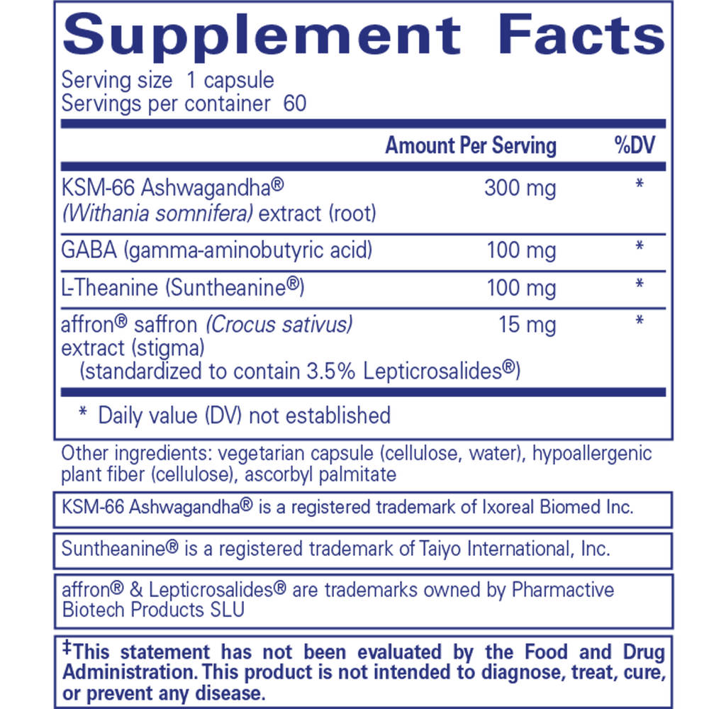 Daily Calm, 60 Capsules , Brand_Pure Encapsulations Form_Capsules Requires Consultation Size_60 Capsules