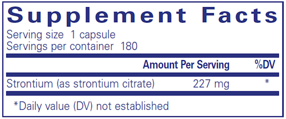 Strontium (citrate), 227 mg, 180 Capsules , Brand_Pure Encapsulations caps Emersons