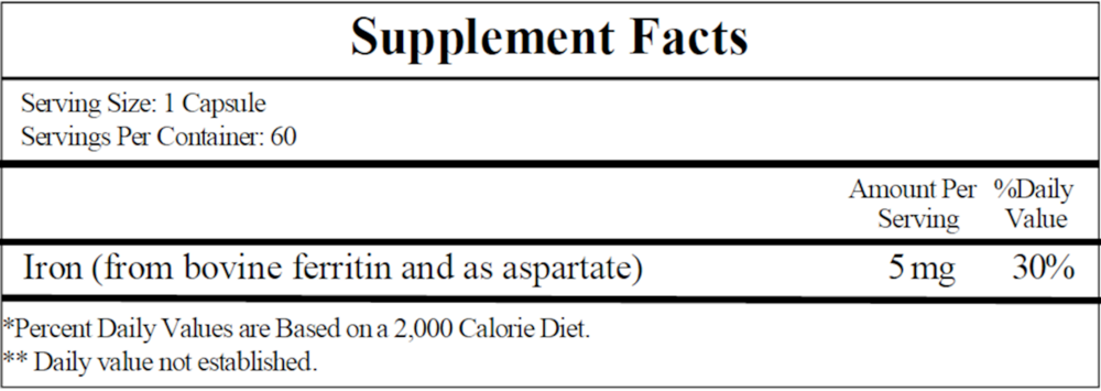 Ferritin, 60 Capsules