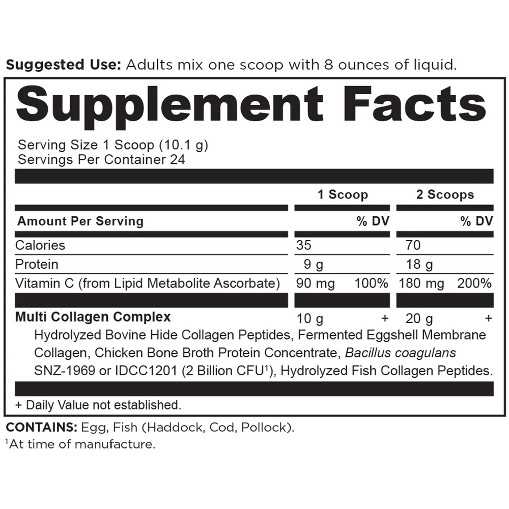 Ancient Nutrition Multi Collagen Protein Powder - supplement facts