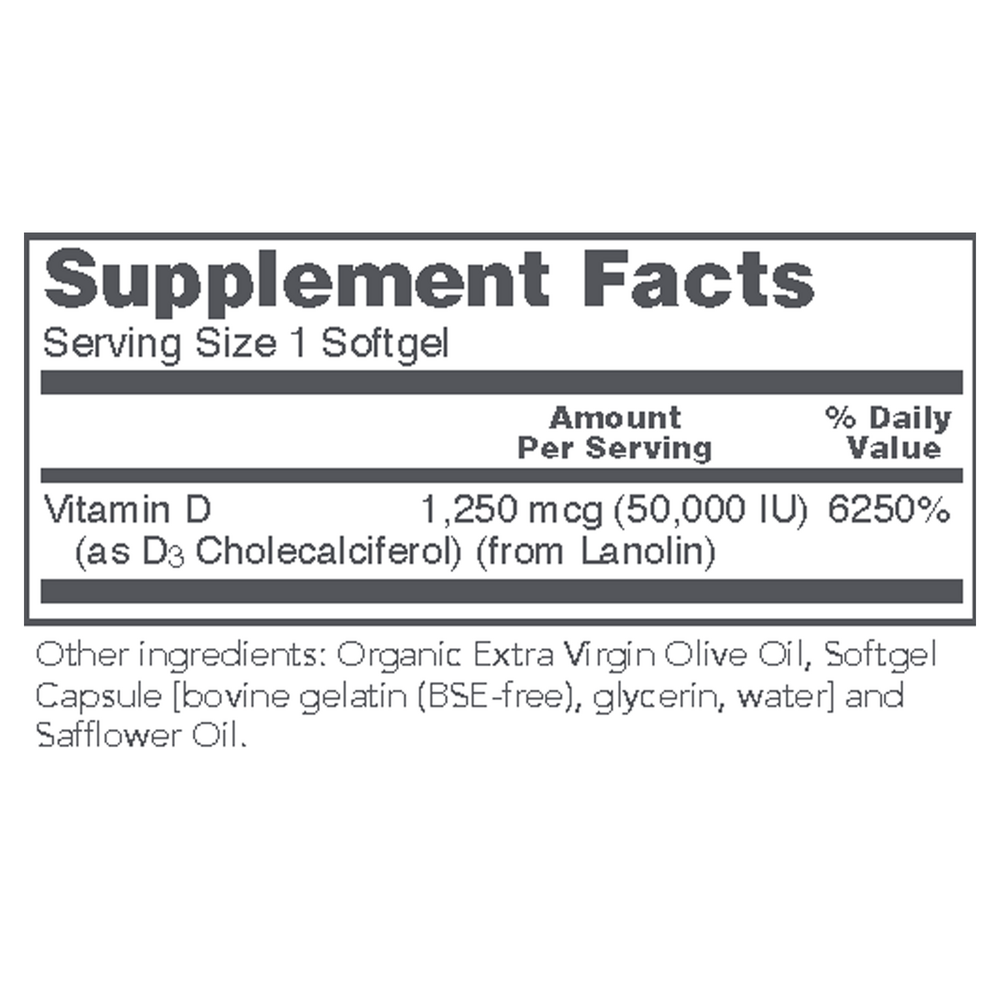 Vitamin D3 50,000 IU, 50 Softgels , Brand_Protocol for Life Balance Form_Softgels Requires Consultation Size_50 Softgels softgels
